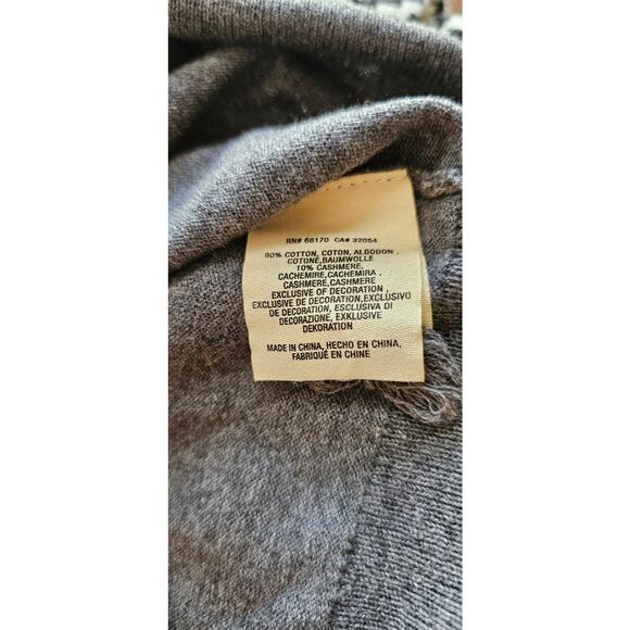 MOTH Cardigan Sweater Pom Pom Cotton Cashmere Blend Knit  Gray Womens Small - Picture 6 of 7